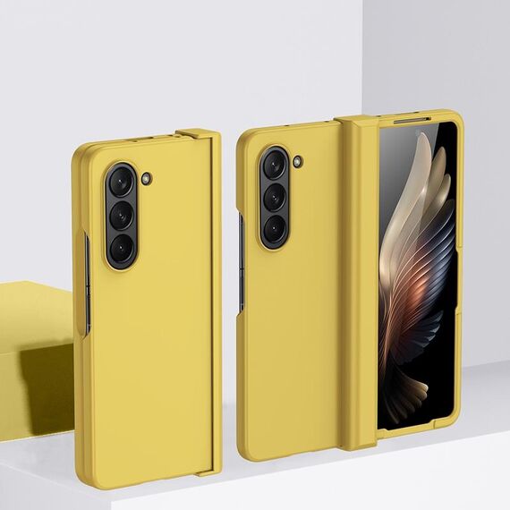 Custodia per PC Skin Feel per Samsung Galaxy Z Fold6 con cerniera (gialla)
