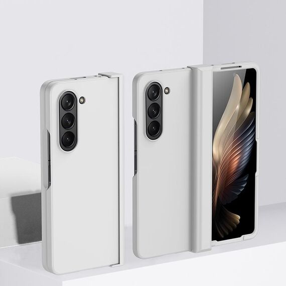 Custodia per PC Skin Feel per Samsung Galaxy Z Fold6 con cerniera (bianca)