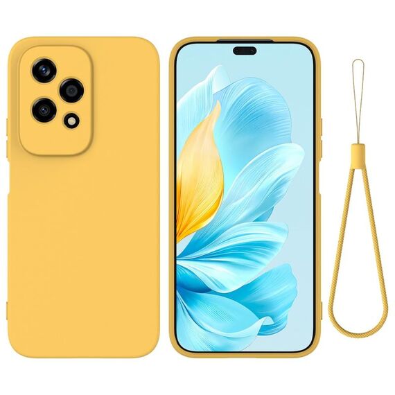 Per Honor 200 Lite Custodia per telefono antiurto in silicone liquido di colore puro globale (gialla)