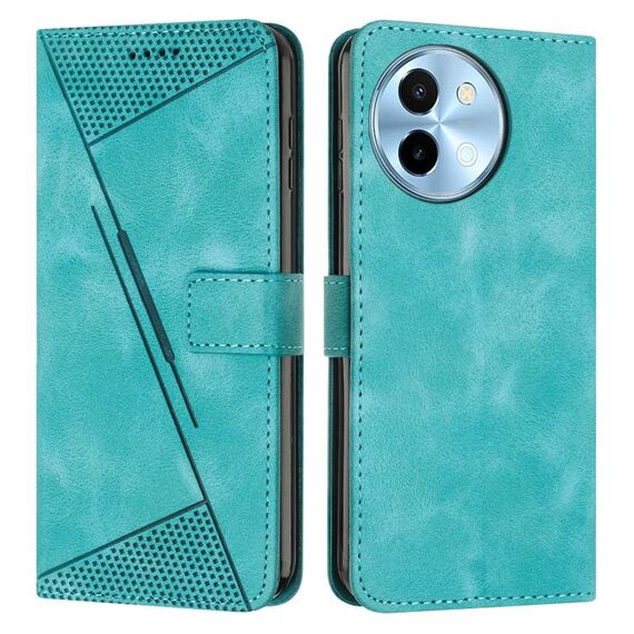 Custodia per telefono in pelle Dream Triangle per vivo Y38 5G con cordino (verde)