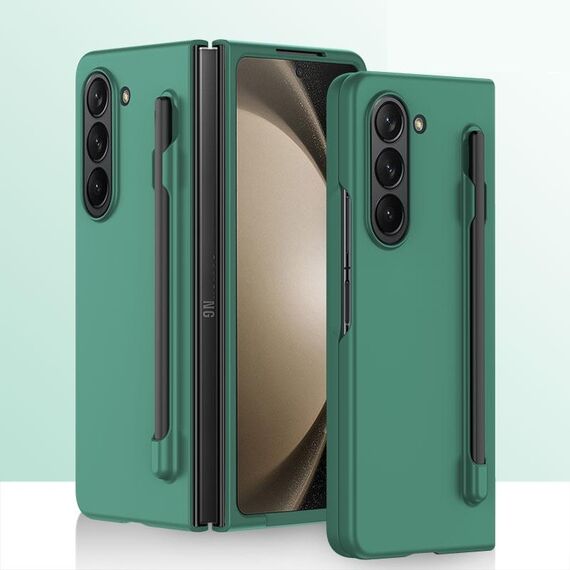 Custodia per PC integrata Skin Feel per Samsung Galaxy Z Fold6 con penna/scatola portapenne (verde)