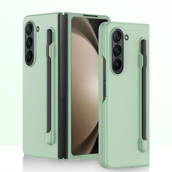 Custodia per PC integrata Skin Feel per Samsung Galaxy Z Fold6 con penna/scatola portapenne (verde chiaro)