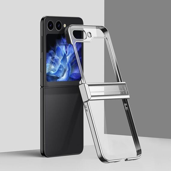 Per Samsung Galaxy Z Flip6 Custodia per telefono antiurto per PC galvanica in tre parti 6D (Argento)