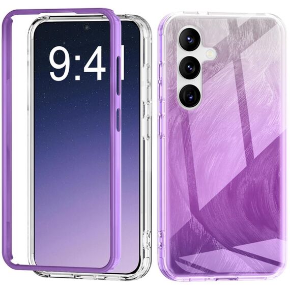 Per Samsung Galaxy S24 5G 2 in 1 IMD Gradient Feather PC + TPU Custodia per telefono (viola)