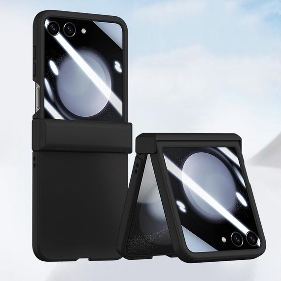 Per Samsung Galaxy Z Flip6 Custodia per telefono antiurto integrata in tre parti per PC Skin Feel (nera)