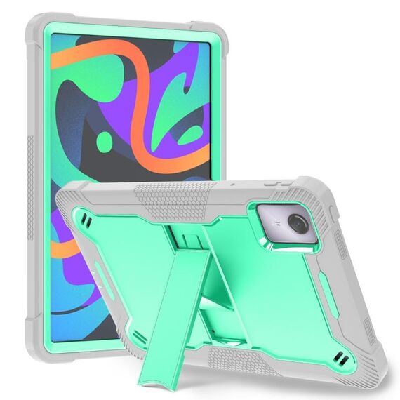 Per Lenovo Tab M11 / Xiaoxin Pad 11 2024 Custodia tablet PC ibrida in silicone antiurto con supporto (verde menta + grigio)