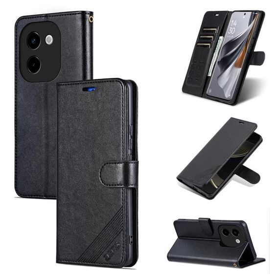 Per vivo Y200 5G AZNS Custodia per cellulare in pelle con texture in pelle di pecora (nera)