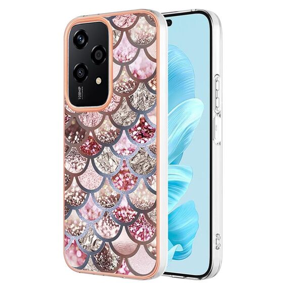 Per Honor 200 Lite Custodia per telefono TPU IMD galvanica globale (scaglie rosa)