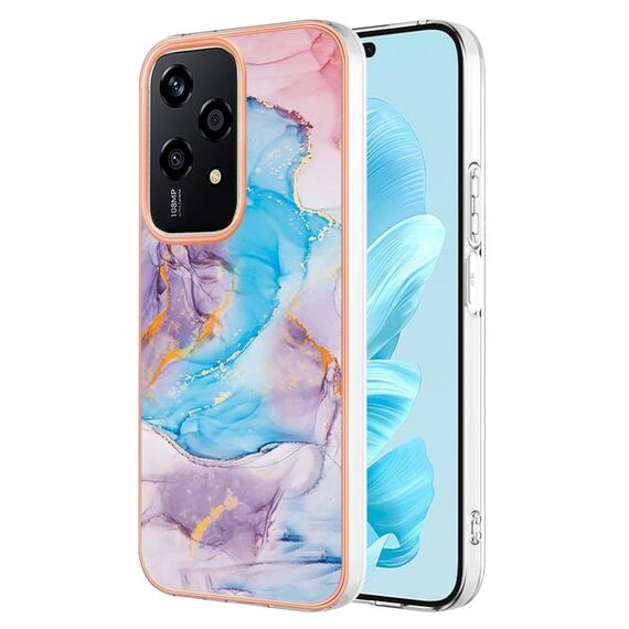 Per Honor 200 Lite Custodia per cellulare IMD TPU galvanica globale (marmo blu)