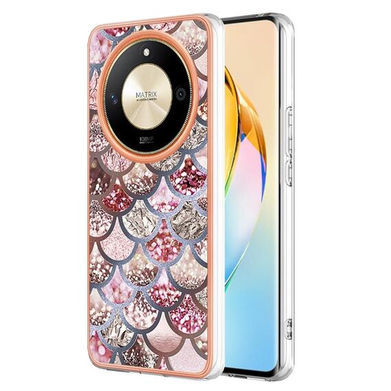 Custodia per telefono TPU IMD galvanica per Honor X9b (squame rosa)