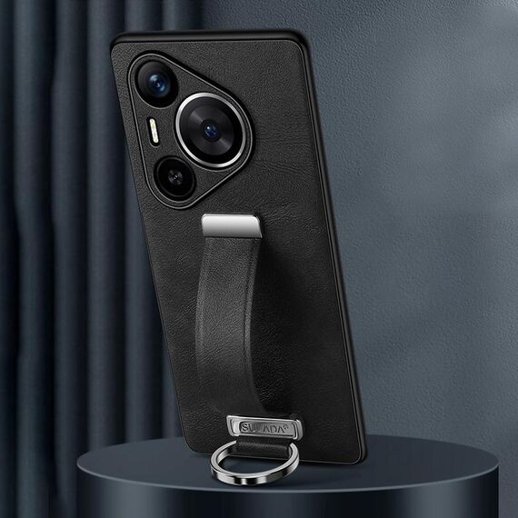 Per Huawei Pura 70 Pro / 70 Pro+ SULADA PC + Custodia in pelle antiurto con texture in pelle (Nero)