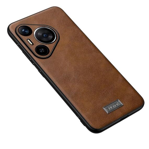 Per Huawei Pura 70 Pro / 70 Pro+ SULADA Custodia antiurto in TPU + pelle fatta a mano (marrone)