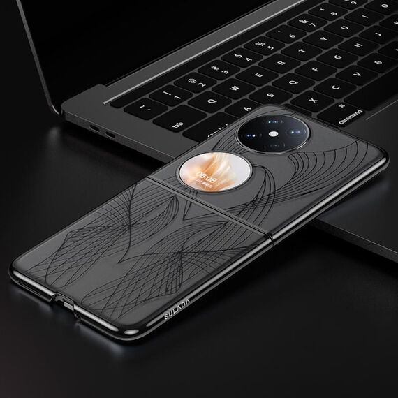 Per Huawei Pocket 2 SULADA Custodia per telefono PC con texture incisa al laser elettrolitica (nero)