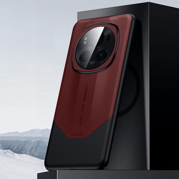 Per Honor Magic6 Pro SULADA Custodia antiurto in pelle per PC con cuciture semplici (rosso)