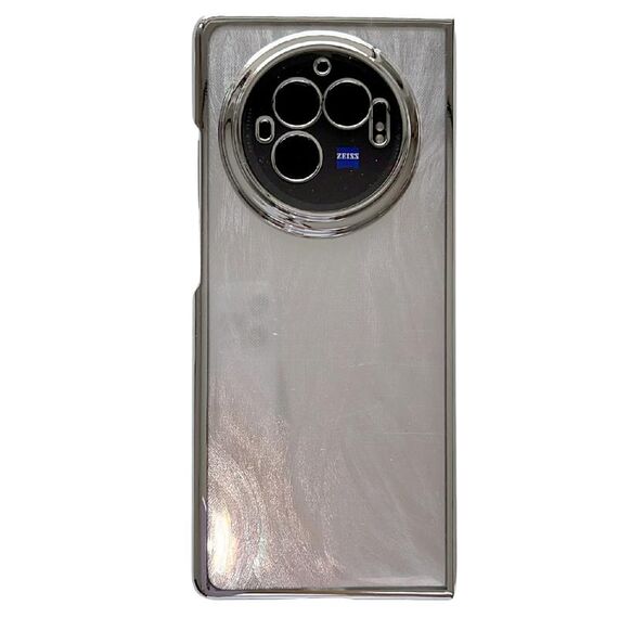 Per vivo X Fold3 Pro Telaio galvanico + Custodia per telefono a copertura totale in carta glitterata (Piuma)