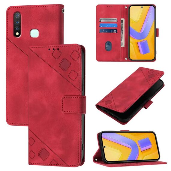 Custodia per cellulare in pelle goffrata per vivo Y19 / Y5s / U3 / U20 / Z5i (rossa)