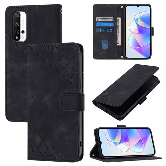 Per Honor 20 / 20 Pro / 20s Custodia in pelle goffrata effetto pelle (nero)