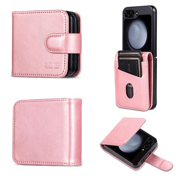 Per Samsung Galaxy Z Flip6 5G AZNS Custodia per cellulare in pelle con texture di vitello (oro rosa)