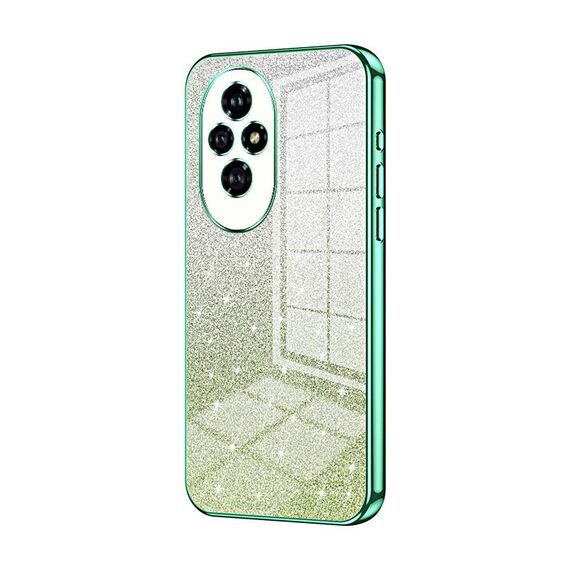 Custodia per telefono elettrolitico in polvere glitter sfumata per Honor 200 (verde)