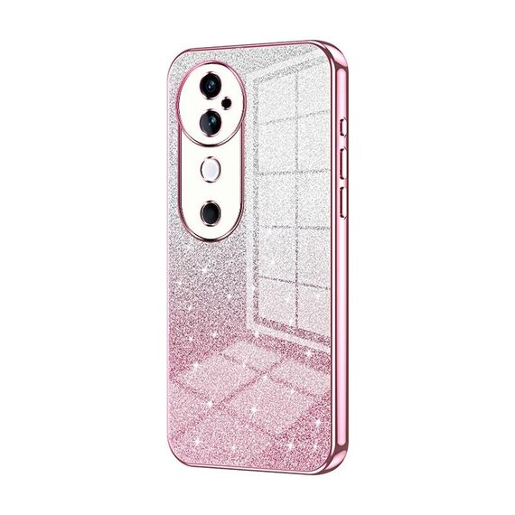 Custodia per telefono elettrolitico in polvere glitter sfumata per vivo S19 (rosa)