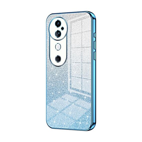 Custodia per telefono elettrolitico in polvere glitterata sfumata per vivo S19 (blu)