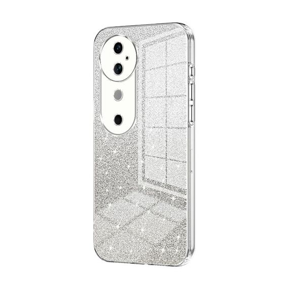 Per vivo S19 Custodia per telefono elettrolitica con polvere glitterata sfumata (trasparente)