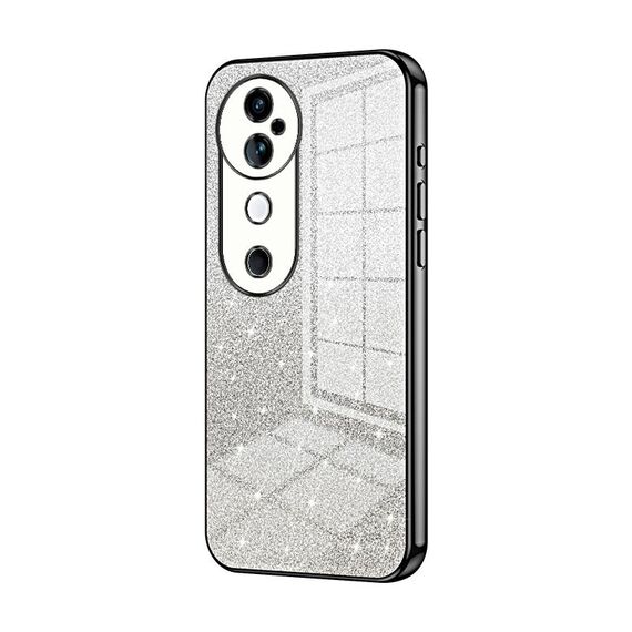 Custodia per telefono elettrolitico in polvere glitterata sfumata per vivo S19 (nera)