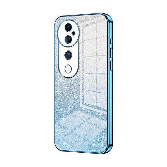 Custodia per telefono elettrolitico in polvere glitter sfumata per vivo S19 Pro (blu)