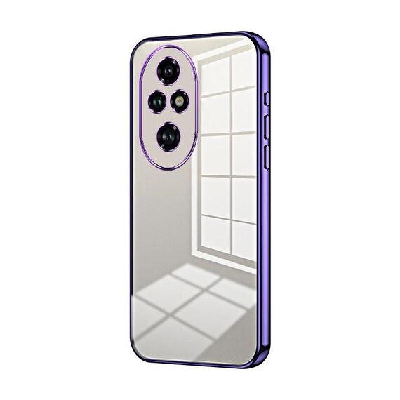 Per Honor 200 Pro Custodia per telefono con foro fine con placcatura trasparente (viola)