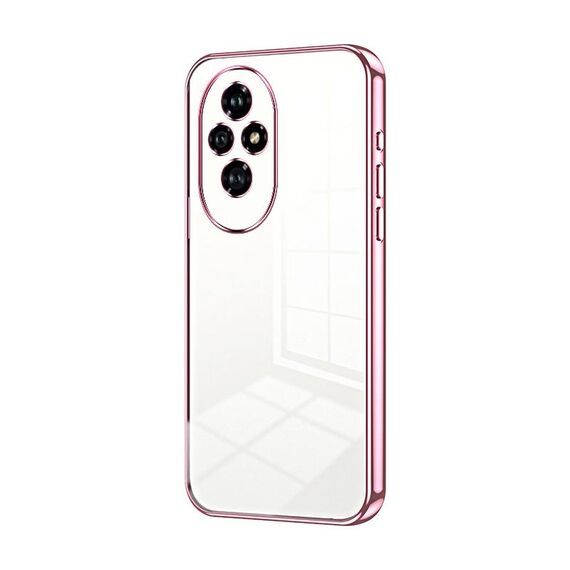 Per Honor 200 Custodia per telefono con foro sottile con placcatura trasparente (rosa)