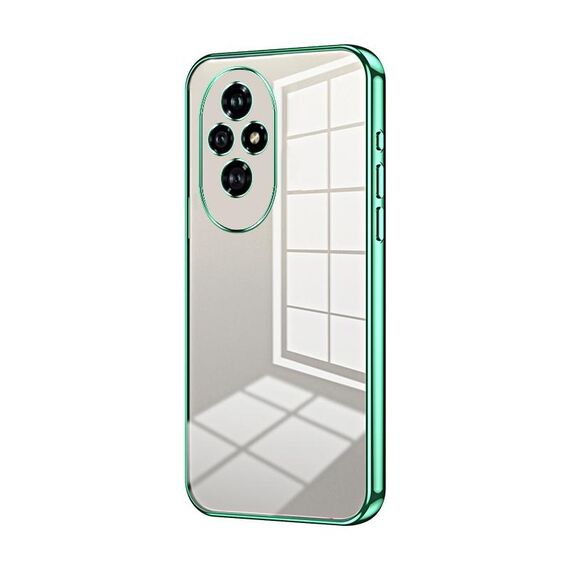 Per Honor 200 Custodia per telefono con foro sottile con placcatura trasparente (verde)