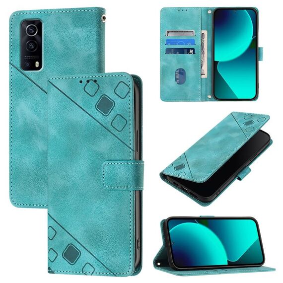 Custodia per cellulare in pelle goffrata per vivo Y72 5G / iQOO Z3 / Y52 5G (verde)