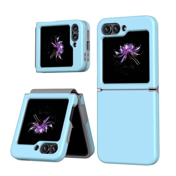 Per Samsung Galaxy Z Flip6 5G Pelle piatta Custodia in TPU + PC antiurto (azzurro)