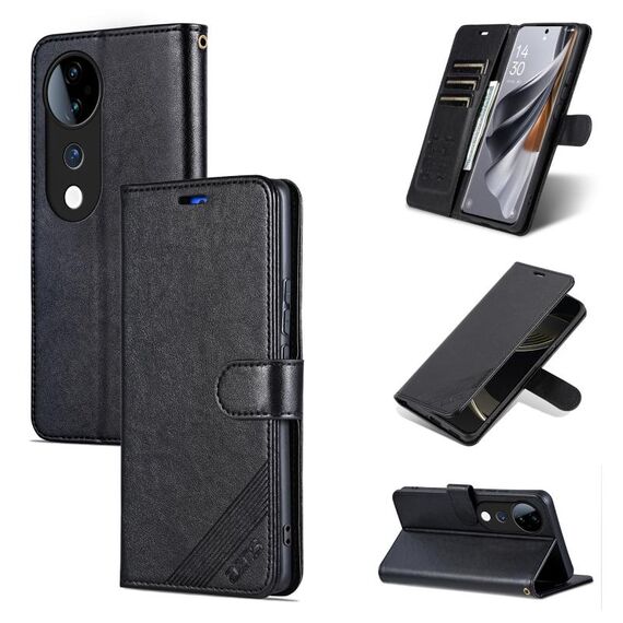 Per vivo S19 Pro AZNS Custodia per cellulare in pelle con texture in pelle di pecora (nera)