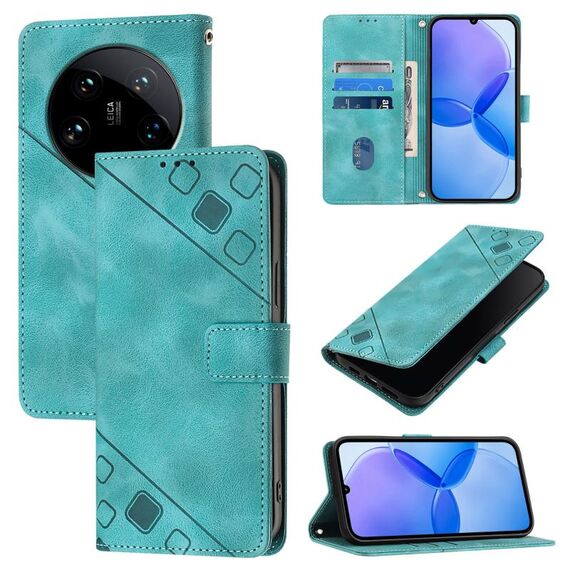Per Xiaomi 14 Custodia per telefono in pelle goffrata Ultra Skin Feel (verde)