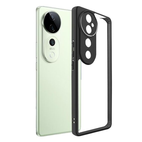 Per vivo S19 Pro TPU satinato + custodia per telefono PC trasparente (nera)
