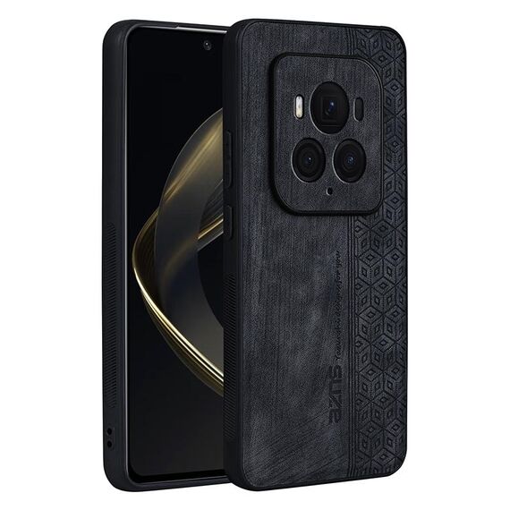 Custodia per telefono con sensazione di pelle in rilievo AZNS 3D per Honor Magic6 Ultimate (nera)
