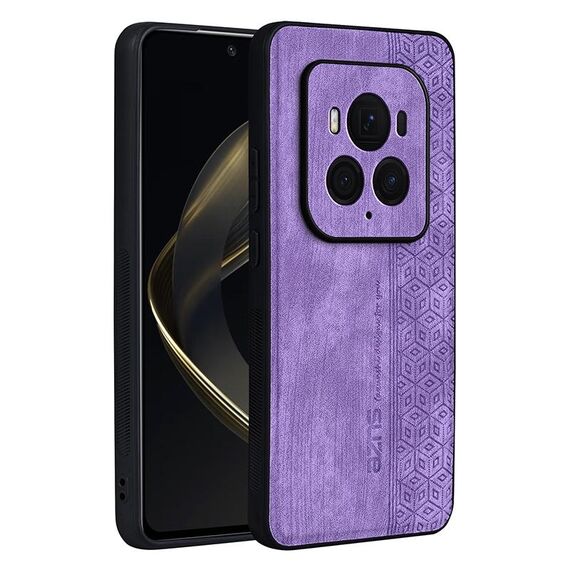 Custodia per telefono con sensazione di pelle in rilievo AZNS 3D per Honor Magic6 Ultimate (viola)