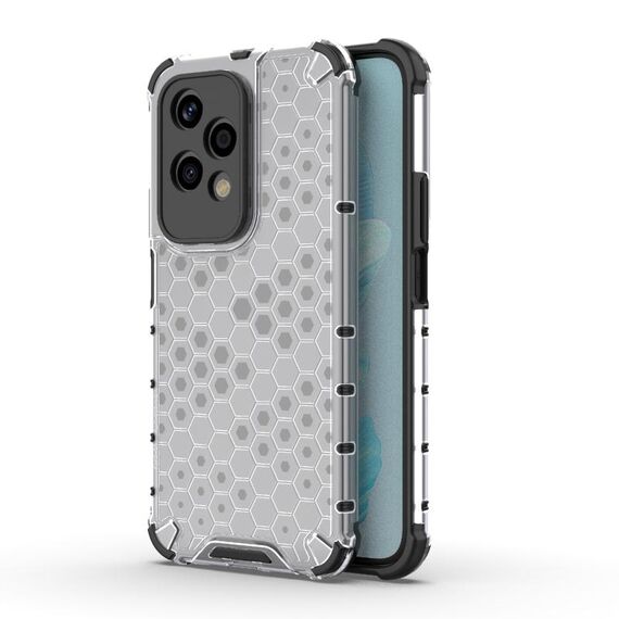 Per Honor 200 Lite Custodia protettiva per telefono a nido d'ape antiurto globale per PC + TPU (bianca)