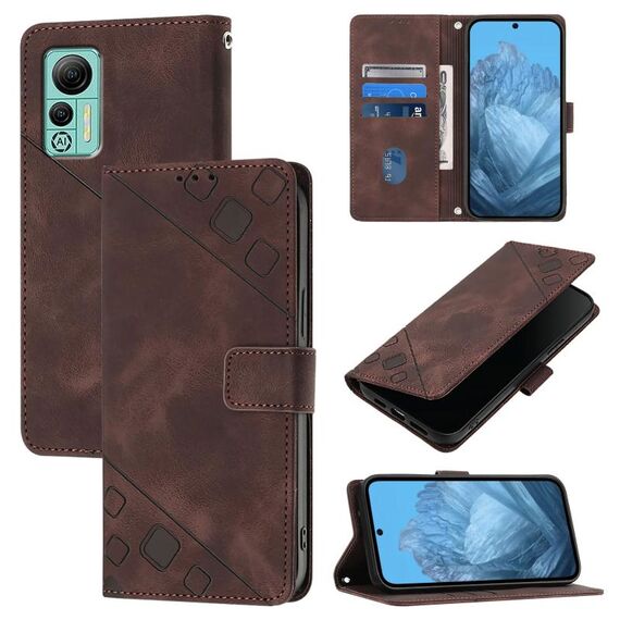 Custodia per telefono in pelle goffrata Skin Feel per Ulefone Note 14 (marrone)