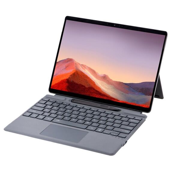 Per Microsoft Surface Pro 10 / Pro 9 2089D Custodia in pelle con tastiera wireless Bluetooth retroilluminata con touchpad (grigio)