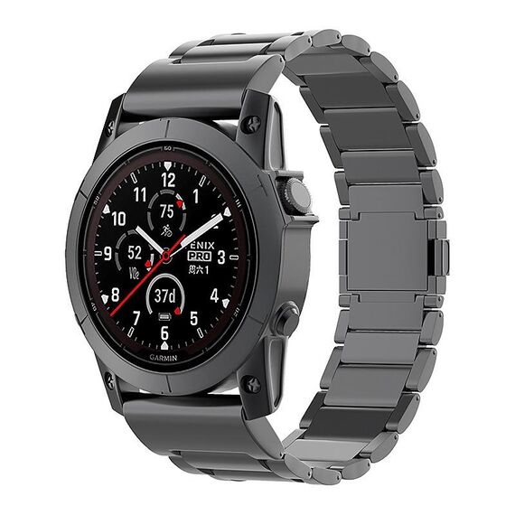 Per Garmin Fenix ​​7 / Forerunner 965 22mm cinturino per orologio con fibbia magnetica a tre perline in metallo a sgancio rapido (nero)