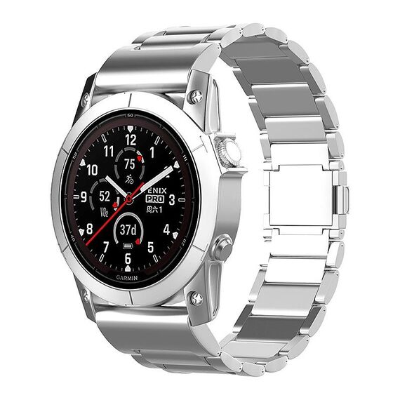 Per Garmin Fenix ​​7 / Forerunner 965 Cinturino per orologio a sgancio rapido in metallo con fibbia magnetica a tre sfere da 22 mm (Argento)
