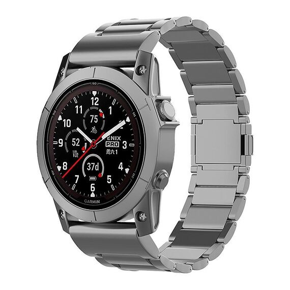 Cinturino per orologio a sgancio rapido in metallo con fibbia magnetica a tre sfere da 26 mm per Garmin Tactix 7 Pro / Fenix ​​7X (grigio)