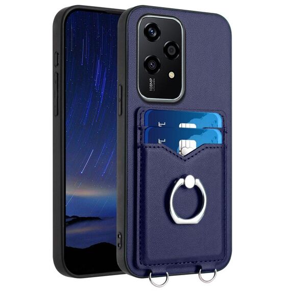 Per Honor 200 Lite Global R20 Custodia per telefono con supporto di carta ad anello (blu)