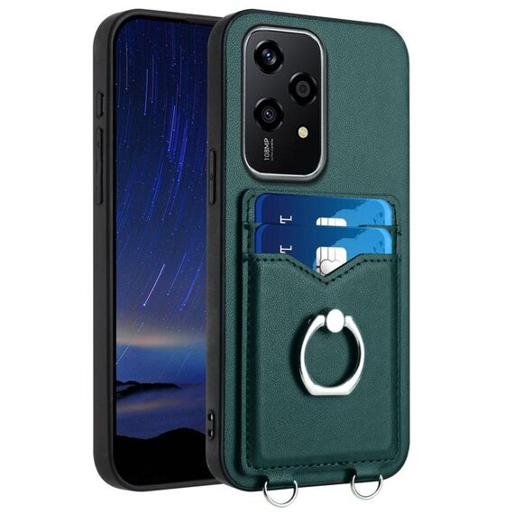 Custodia per telefono con porta carte di credito Global R20 per Honor 200 Lite (verde)