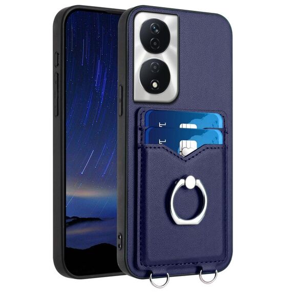 Custodia per telefono con porta carte ad anello per Honor X7b / Play 8T 5G R20 (blu)