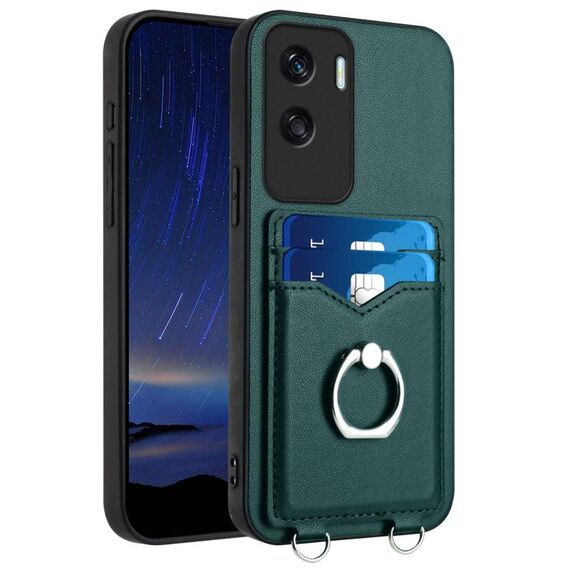Per Honor X50i R20 Custodia per telefono con supporto per carte ad anello (verde)