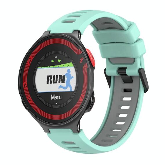 Per cinturino in silicone bicolore Garmin Forerunner 220 (verde acqua + grigio)