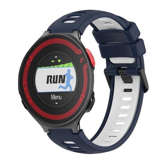 Per cinturino in silicone bicolore Garmin Forerunner 220 (blu notte + bianco)